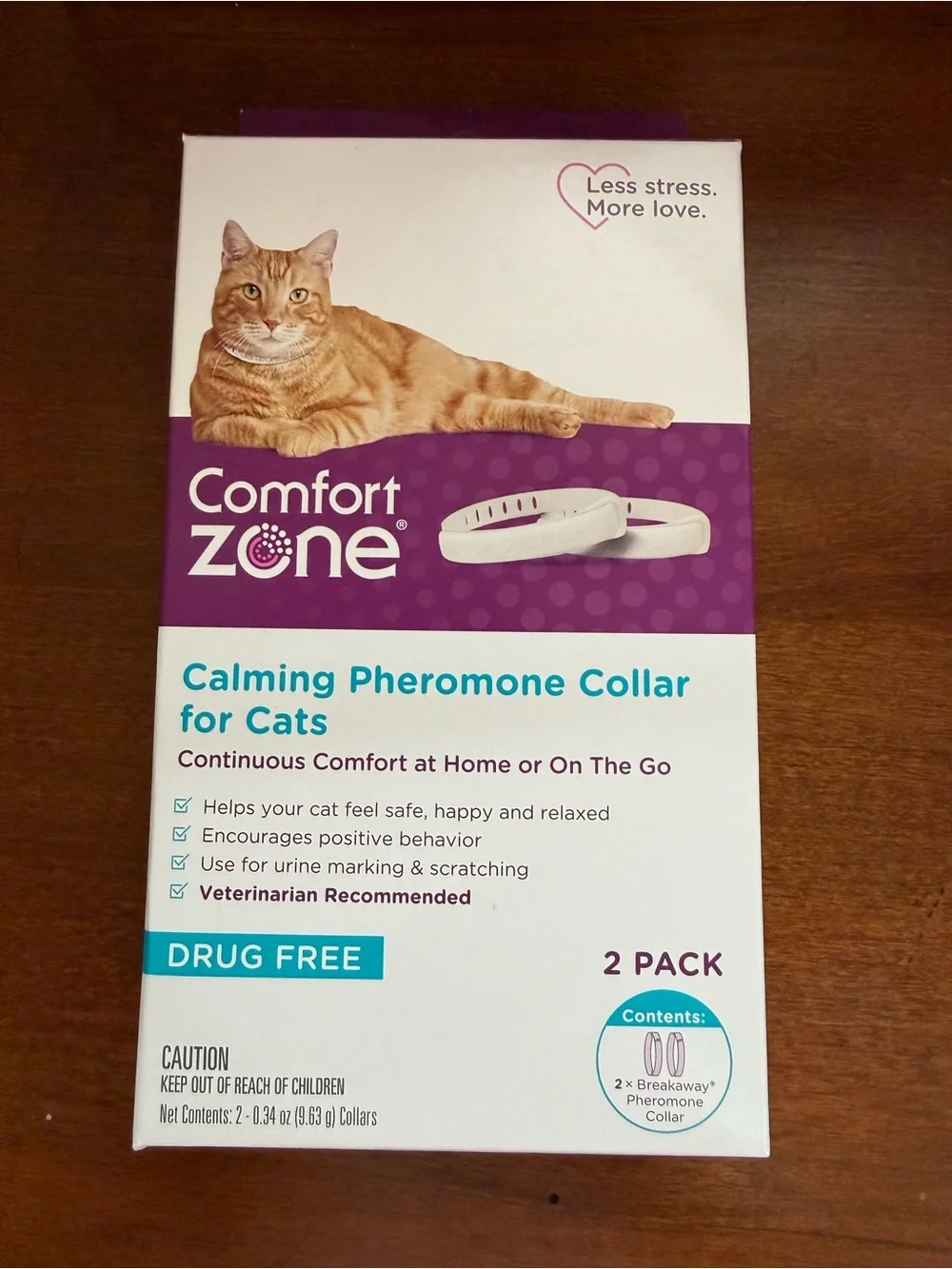 NIB Comfort Zone Calming Pheromone Cat Collars - White, 2 Pack